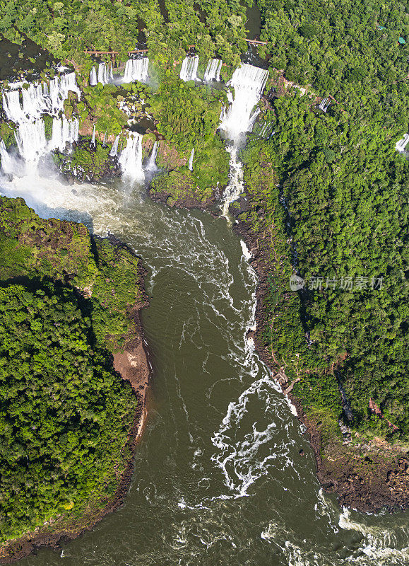 Aerial view of Iguaçu Falls, Foz do Iguaçu, Parana, Brazil